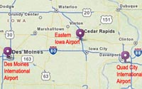 Map of Iowa City area